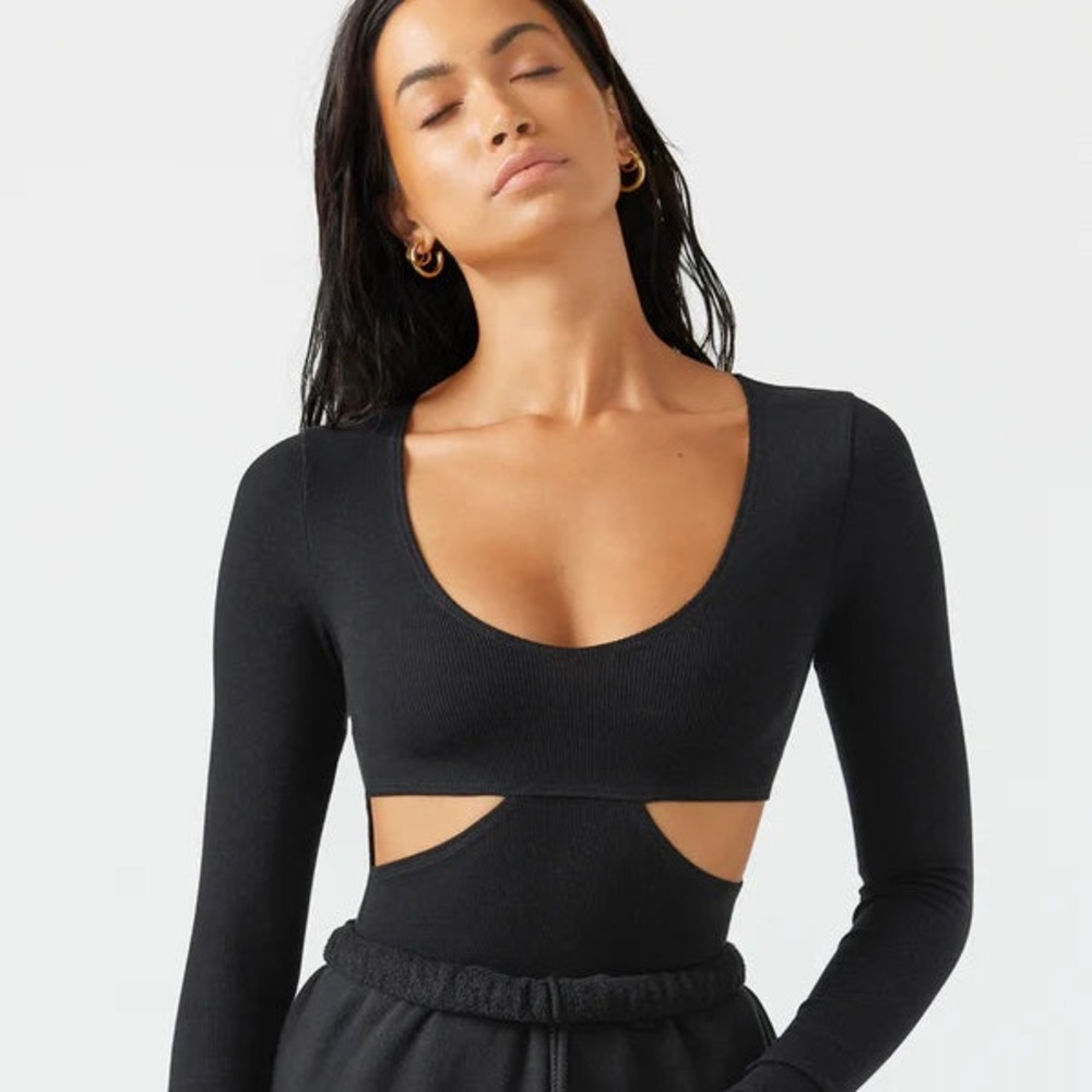 Joah Brown Cut-Out Long Sleeve